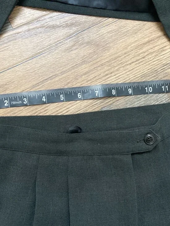 Kasper Dark Green Striped Blazer Pants Lined Polyester Suit Size 8P Women’s - Picture 6 of 11